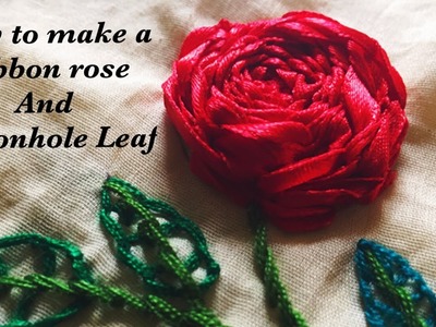 Ribbon Rose | Ribbon Rose with weaving stitch.Keya's craze hand embroidery-10