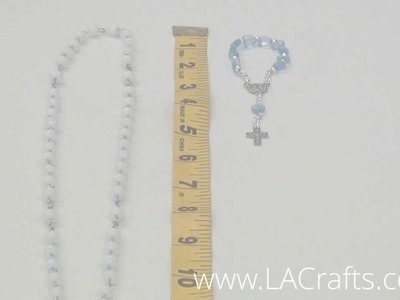 Rosary Size Comparison: Full Length Rosary vs. Miniature Rosary from LACrafts.com