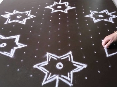 Simple star kolam with 15 Dots