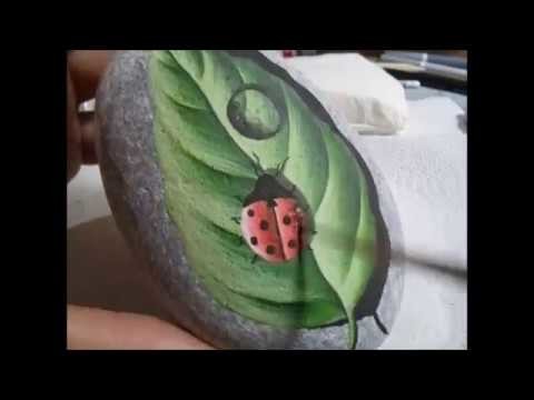 Speed Painting on Natural Beach Stone by Rock Art Attack
