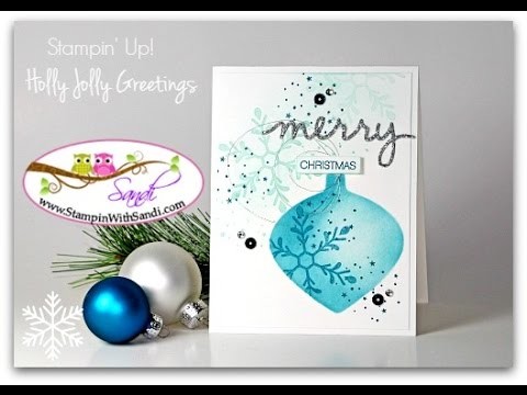 Stampin with Sandi, Stampin' Up! Holly Jolly Greetings Sponging and Masking Technique
