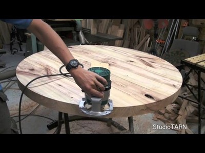 StudioTARN Making movie.Solid Kusu Chabudai（circle table)