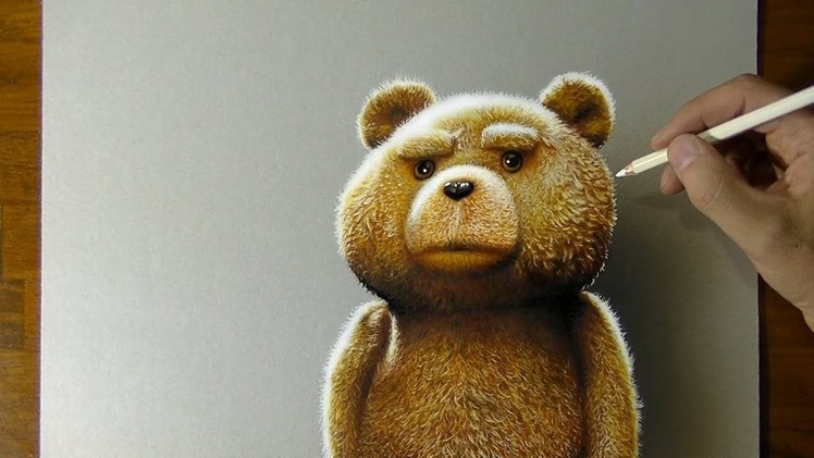 Ted Teddy Bear Drawing - How to draw 3D Art
