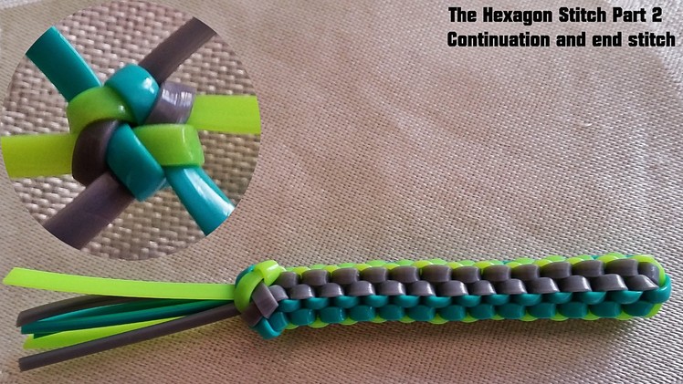 The Hexagon Stitch Lanyard Part 2- Continuing with 3 more "box" hexagon stitches & an End stitch