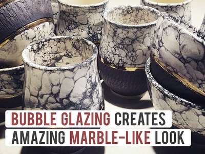 This artist uses bubbles for painting her pottery