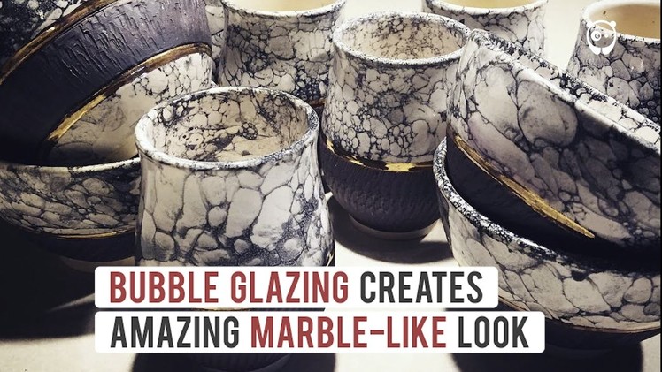 This artist uses bubbles for painting her pottery