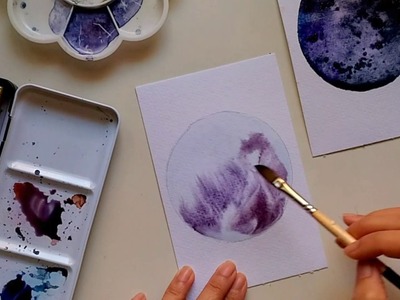 Three Ways to Paint Moon & Celestial Bodies | Watercolor Tutorial, 수채화