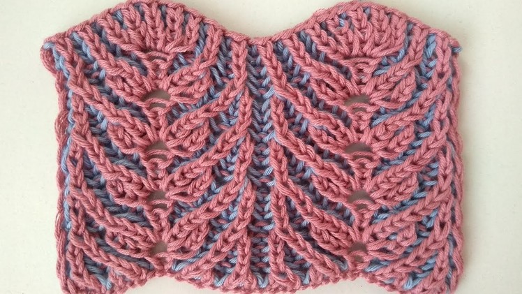 Wheat, two-color brioche stitch knitting pattern + free chart