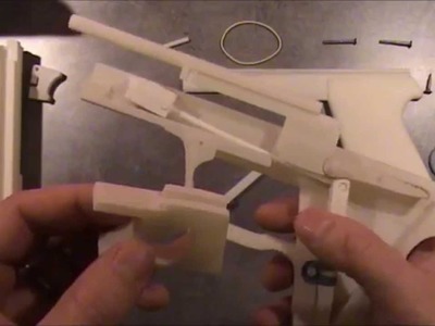 3D Printed rubber band gun with blowback mechanism - SIG SAUER