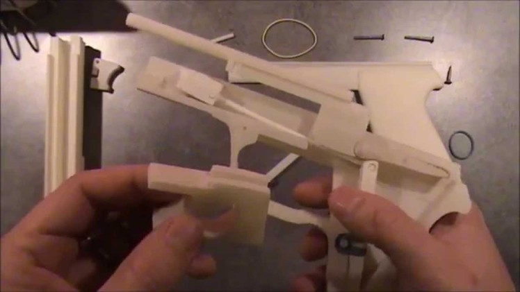3D Printed rubber band gun with blowback mechanism - SIG SAUER