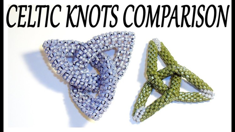 Beaded Celtic Knot comparison - CRAW Celtic Knot vs Peyote stitch Celtic Knot