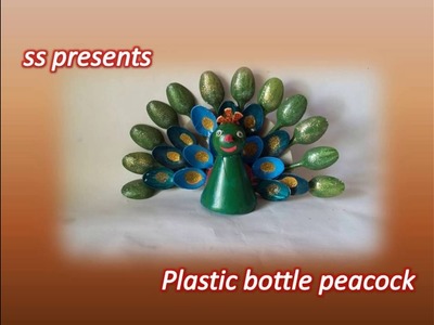 Best out of the waste.Plastic bottle and Plastic spoons peacock.Cool kids crafts ideas