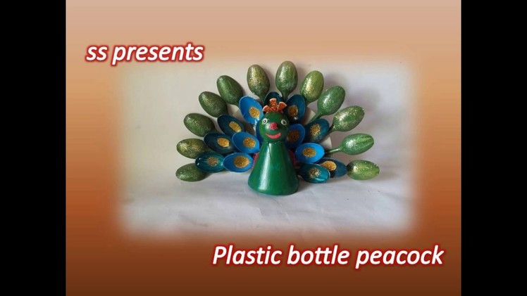 Best out of the waste.Plastic bottle and Plastic spoons peacock.Cool kids crafts ideas