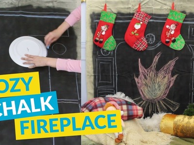 Chalkboard Fireplace To Hang Christmas Stockings!