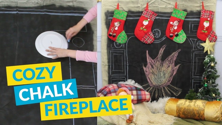 Chalkboard Fireplace To Hang Christmas Stockings!
