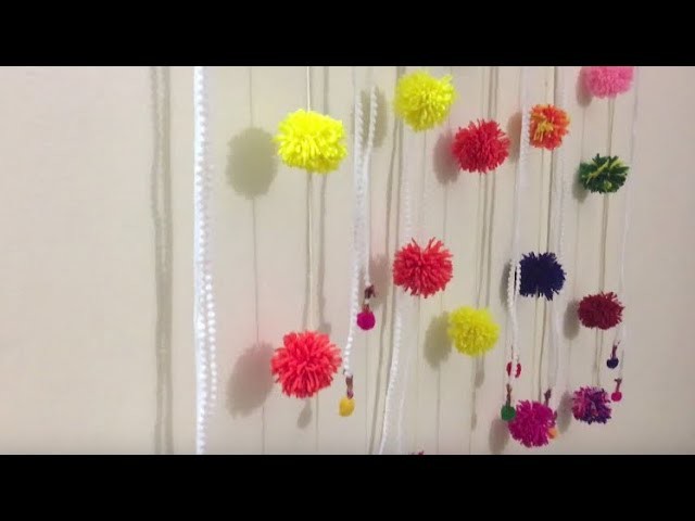 Christmas. Diwali DIY Pompom Wall hanging | Home Decor| The Weekend Closet