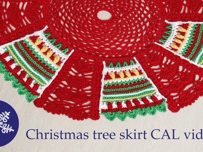 Christmas tree skirt crochet-along video 1