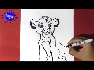 Como dibujar a simba 2 - como dibujar al rey leon - Draw simba lion king - how to draw lion king