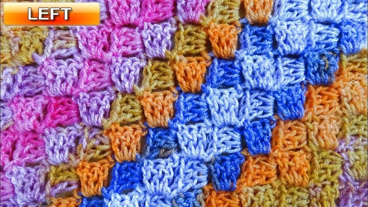 Corner to Corner Crochet - Plus Color Change & Decrease - LEFT