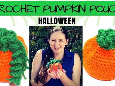 Crochet Pumpkin Drawstring Bag - Crochet Halloween