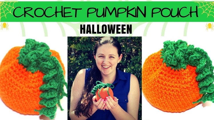 Crochet Pumpkin Drawstring Bag - Crochet Halloween