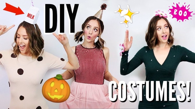 Cute + Easy DIY Halloween Costumes 2017! (Cactus Costume, Cookies + Milk, Vintage Circus Clown!)