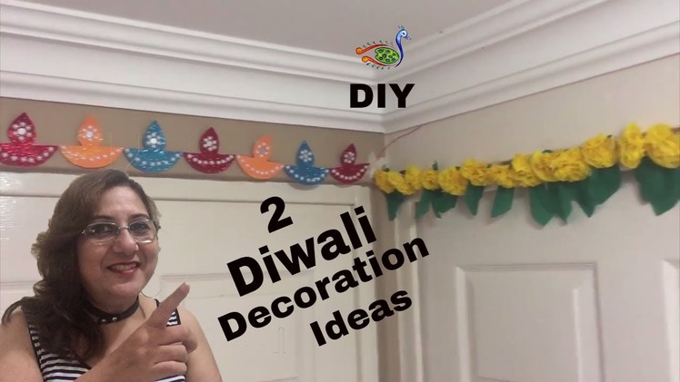DIY 2 Diwali Decorations Ideas - Toran with Creape Paper, Foamy -Part 2.Sangeeta´s Kreations