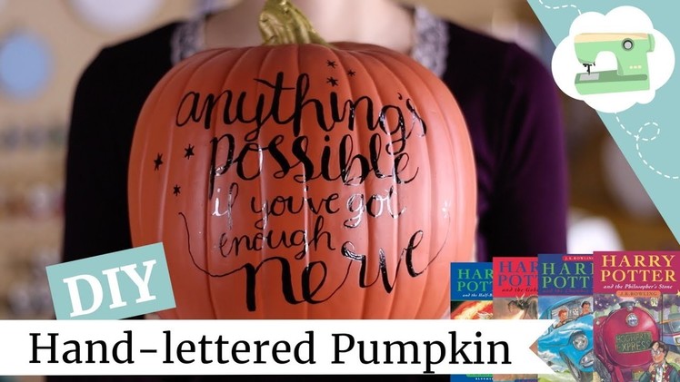 DIY Harry Potter Pumpkin | Hand-lettered Halloween Decor | @laurenfairwx