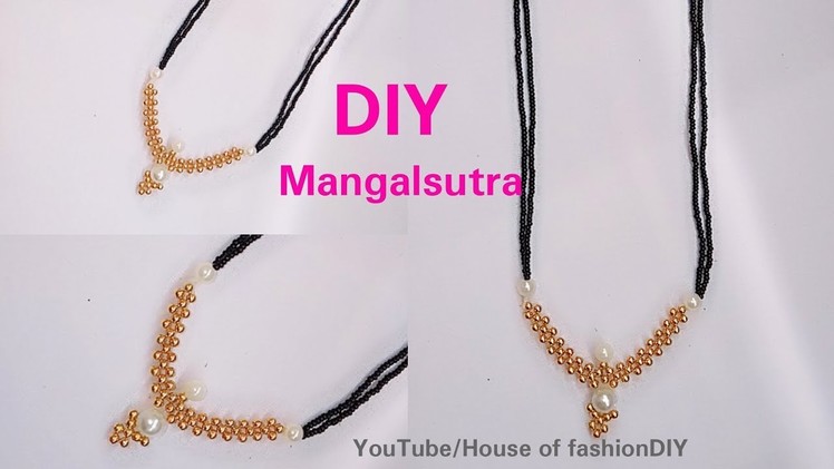 DIY || How To Make Mangalsuthra With Black Beads||Latest Model. 