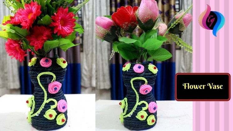 DIY - Plastic bottle flower vase - Handmade flower vase from plastic bottle - Plastic Craft