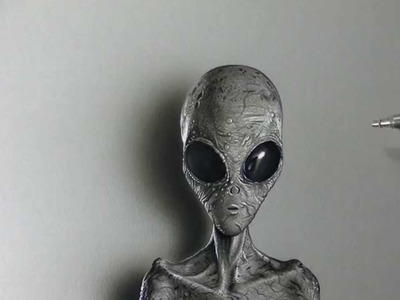 Drawing (Visual Art) Time Lapse: Grey Alien