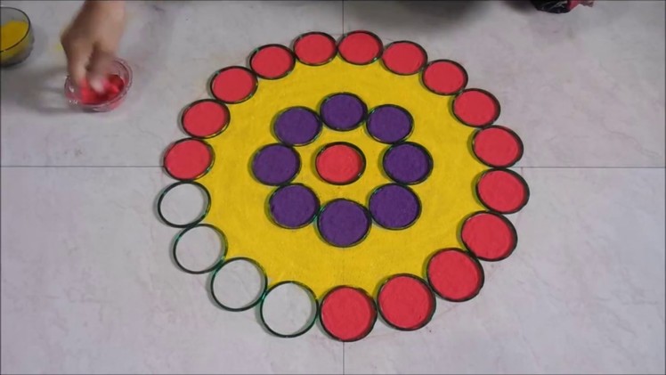 Easy & Beautiful Bangles Rangoli Design.