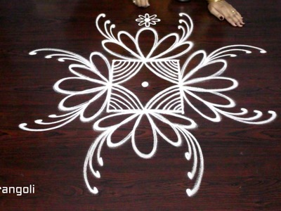 Easy creative rangoli designs with 3x3 dots - beautiful kolam designs - easy rangoli designs