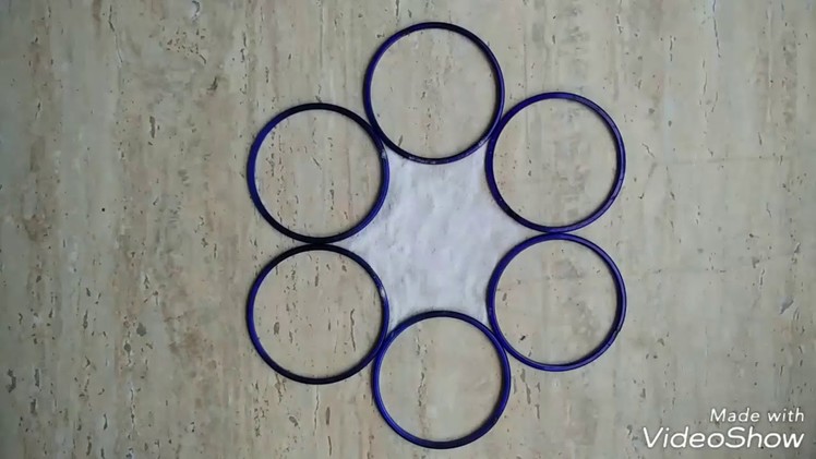 Easy rangoli for beginners using bangles and matchstick