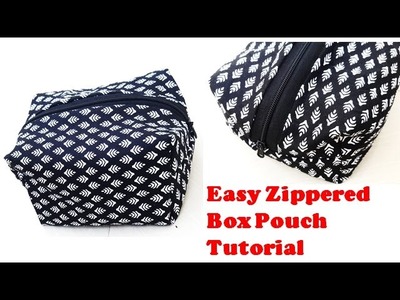 Easy Zippered Box Pouch \Travelling Pouch Tutorial