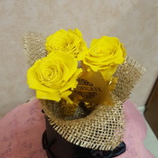 Eternal rose on a gilded stem bouquet