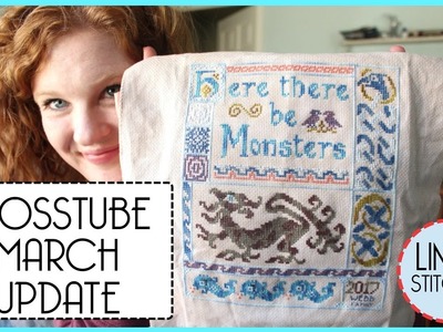 Flosstube March Update Cross Stitch Projects, Humble Pie, and Pass the Stash Lindy Stitches