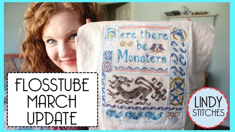 Flosstube March Update Cross Stitch Projects, Humble Pie, and Pass the Stash Lindy Stitches