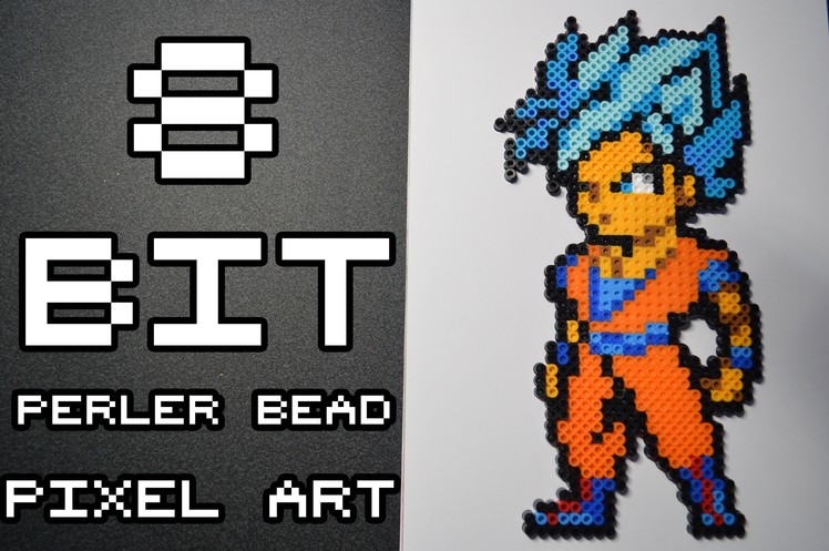 Goku - Super Saiyan Blue (8 - Bit Perler Bead Pixel Art)