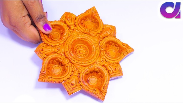 How to decorate floral diya at home | Very easy diwali decor ideas | Artkala 316