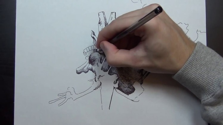 How to draw a thing with a bic pen. [speed edit]