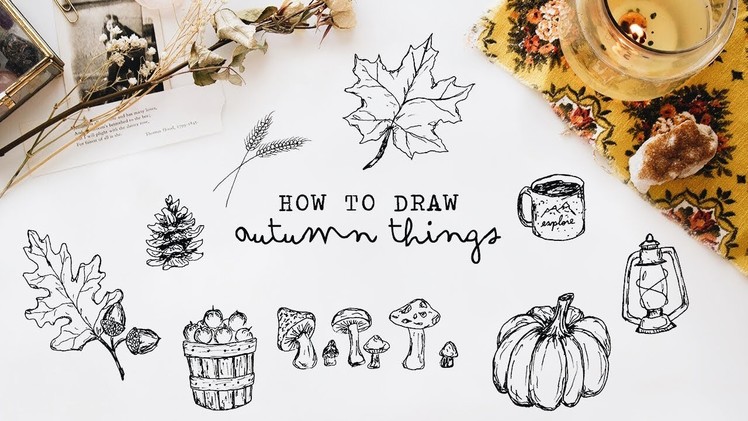 How to draw autumn things (+ free printable)