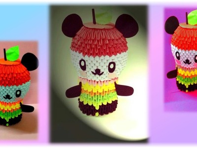 How to make 3d origami - panda apple