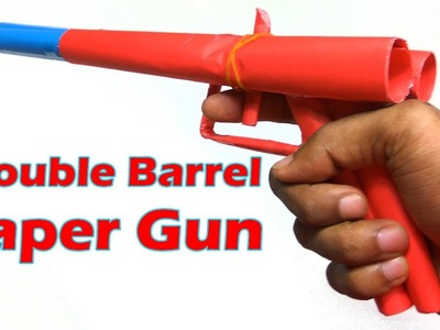 How to Make a Double Barrel Paper Toy Gun that Shoots Rubber Bands - Easy Paper Weapons Tutorials