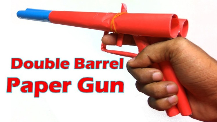 How to Make a Double Barrel Paper Toy Gun that Shoots Rubber Bands - Easy Paper Weapons Tutorials
