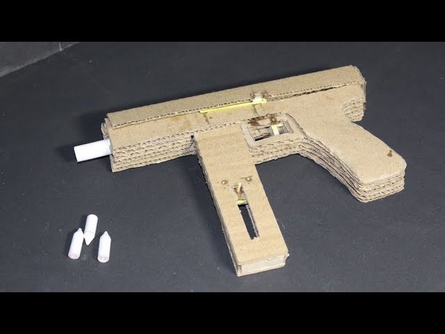 How To Make A Pistol That Shoots With Magazine Cardboard Gun 