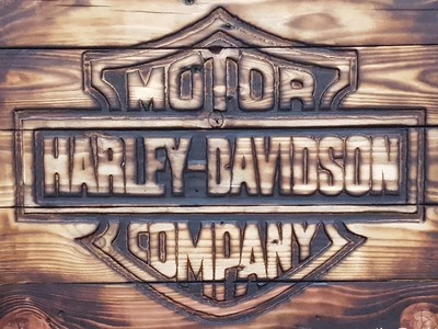 How to make a Wood Wall sign out of FREE pallets Harley Davidson