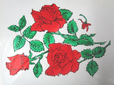 How to Make  Gorgeous Rose Flowers Glass Painting