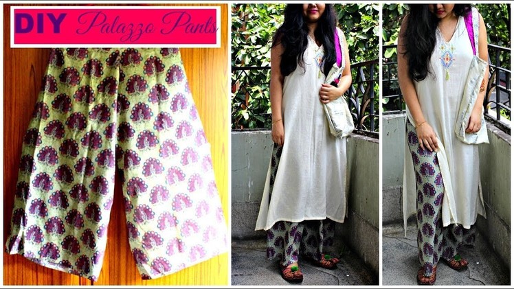 How To Make Palazzo Pants in 20 Minutes from any Fabric or Old Saree | DIY Palazzo Pants