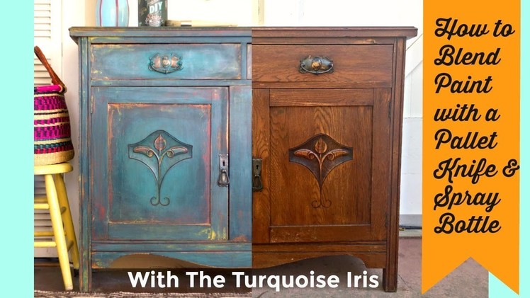 How to Paint and layer Furniture with a pallet knife and water with Dionne from The Turquoise Iris